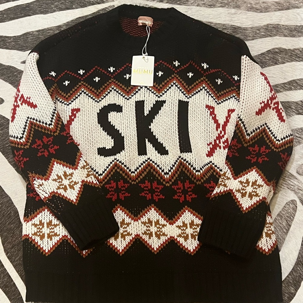 Show Me Your MuMu Black and White Ski Sweater